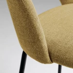 Tabouret haut Mahalia en tissu Moutarde - 5