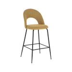 Tabouret haut Mahalia en tissu Moutarde - 1