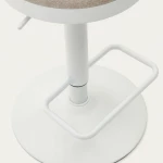 Tabouret haut Zaib en tissu beige - 5