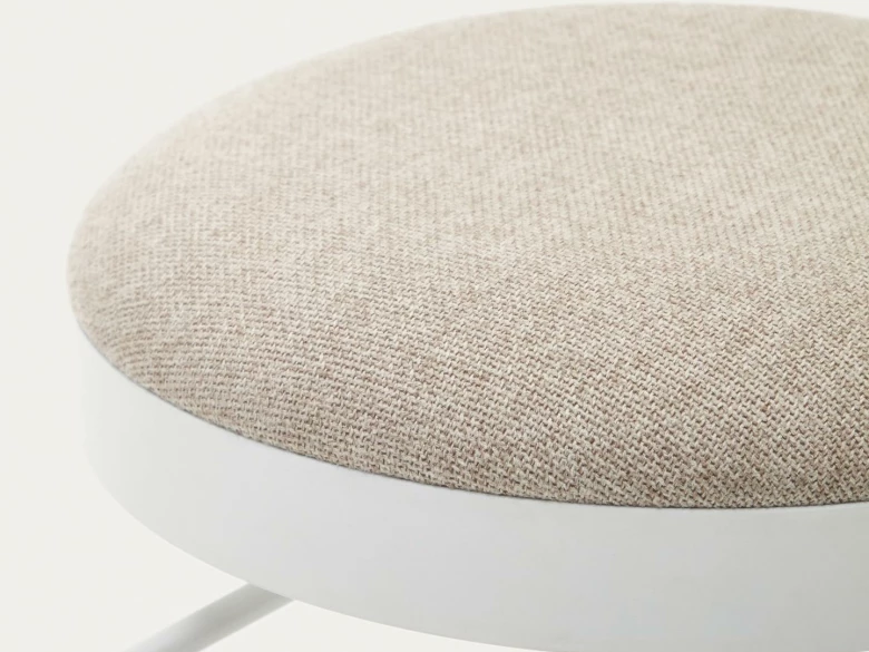 Tabouret haut Zaib en tissu beige