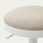 Tabouret haut Zaib en tissu beige - 4