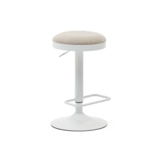 Tabouret haut Zaib en tissu beige