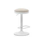 Tabouret haut Zaib en tissu beige - 2
