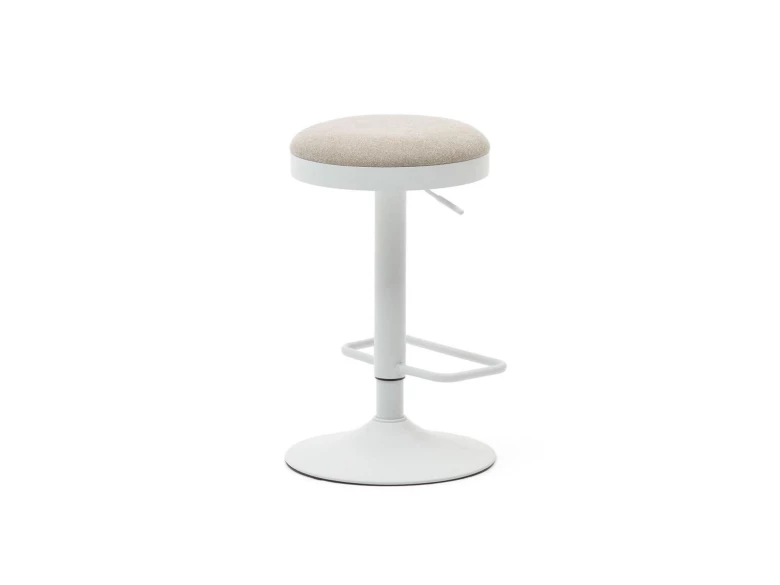 Tabouret haut Zaib en tissu beige