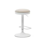 Tabouret haut Zaib en tissu beige - 1