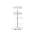 Tabouret haut Zaib en tissu beige - 3