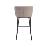 Tabouret haut Ciselia en tissu marron clair - 4