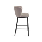 Tabouret haut Ciselia en tissu marron clair - 2