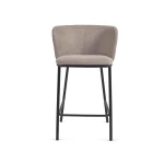 Tabouret haut Ciselia en tissu marron clair - 1