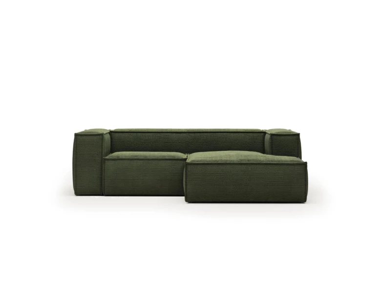 Canapé Blok 2 places avec méridienne en tissu vert