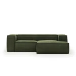 Canapé Blok 2 places avec méridienne en tissu vert - 8