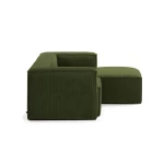 Canapé Blok 2 places avec méridienne en tissu vert - 4