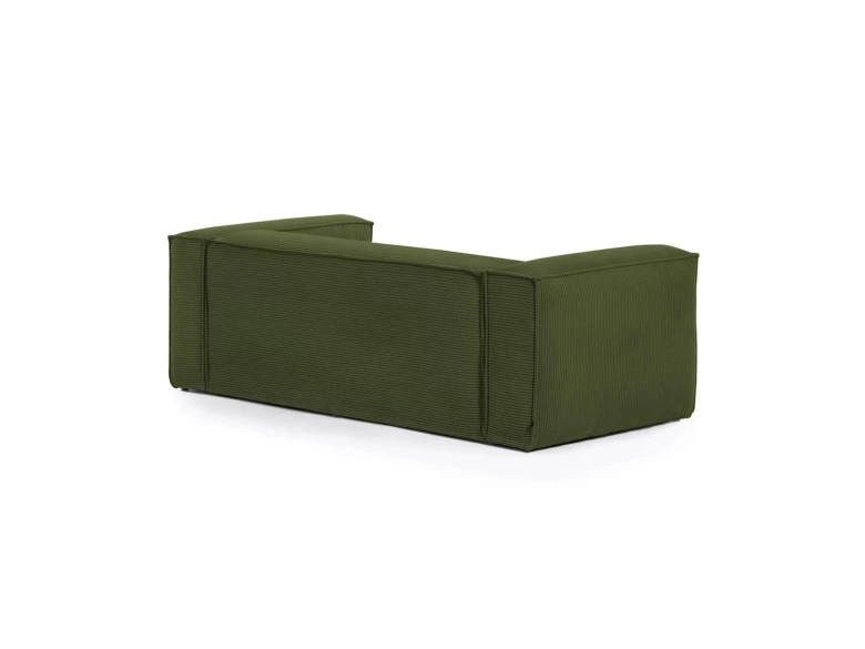 Canapé Blok 2 places avec méridienne en tissu vert