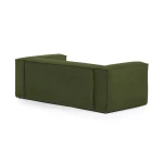 Canapé Blok 2 places avec méridienne en tissu vert - 9