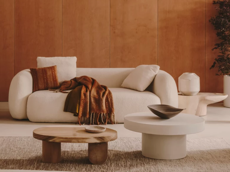 Canapé 3 places Martina en bouclette écru