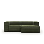 Canapé Blok 2 places avec méridienne en tissu vert - 1