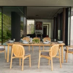 Chaise en teck avec accoudoirs Twins (lot de 2) - 2