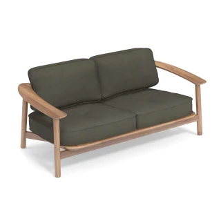 Sofa 2 places en teck et en tissu Twins
