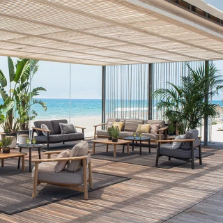 Canapé 3 places en teck Twins