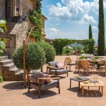 Canapé 3 places en teck Twins - 3