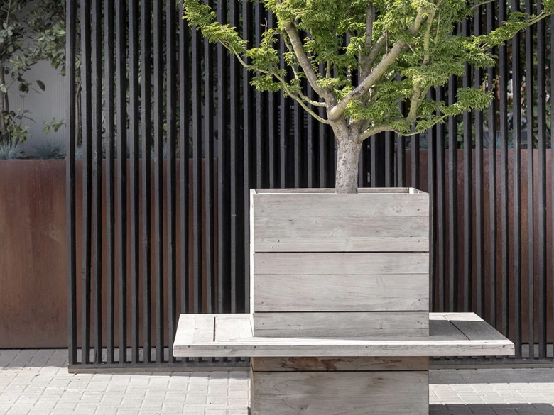 Banc central en teck Ferdy