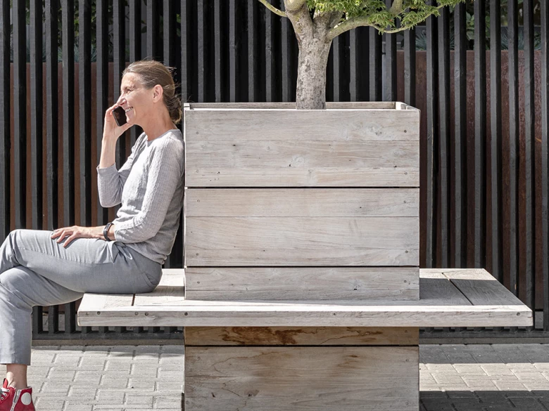 Banc central en teck Ferdy