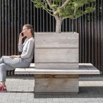 Banc central en teck Ferdy - 3