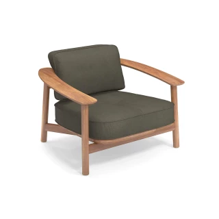 Fauteuil en teck et en tissu Twins