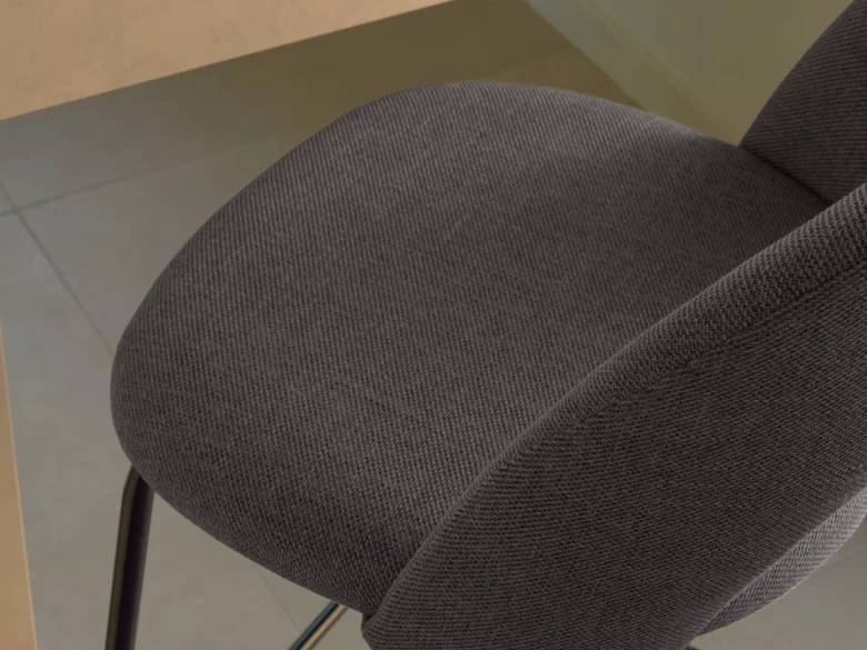 Tabouret haut Mahalia en tissu gris foncé