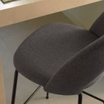 Tabouret haut Mahalia en tissu gris foncé - 7