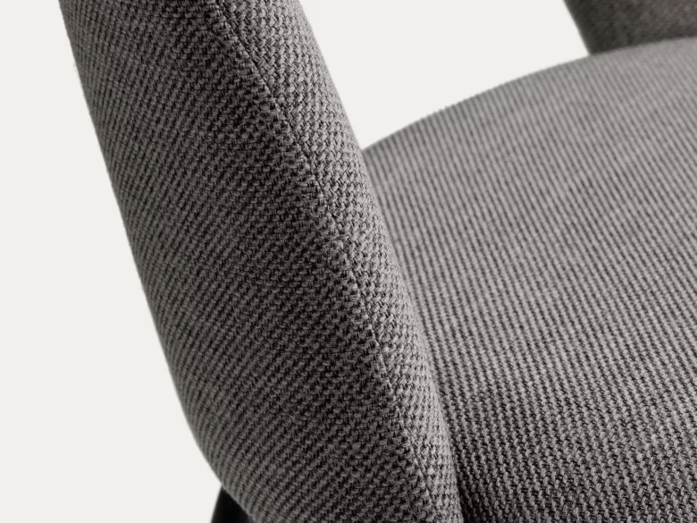 Tabouret haut Mahalia en tissu gris foncé