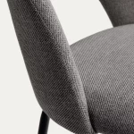 Tabouret haut Mahalia en tissu gris foncé - 5
