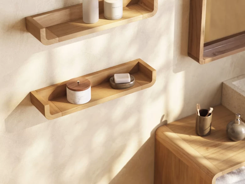 Set de 2 étagères Shamel en teck