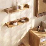 Set de 2 étagères Shamel en teck - 4