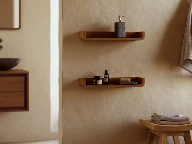 Lot de 2 étagères Shamel finition noyer