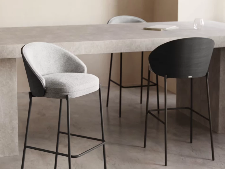 Tabouret Eamy gris 77cm