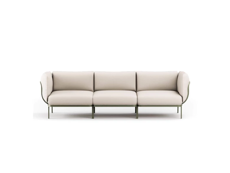 Canapé Cabla 3 pers vert-écru