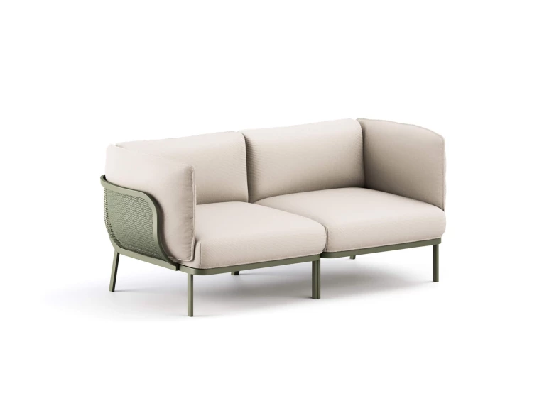 Canapé Cabla 2 pers  vert-écru