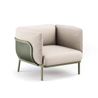 Fauteuil Cabla vert-écru