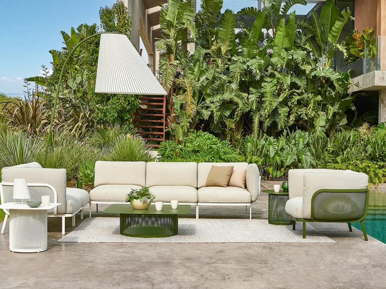 Fauteuil Cabla vert-écru