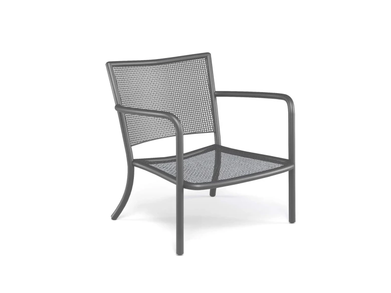 Fauteuil Athena gris avec coussins (lot de 2)