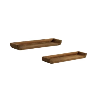 Lot de 2 étagères Shamel finition noyer