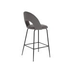 Tabouret haut Mahalia en tissu gris foncé - 2