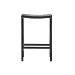 Tabouret Calixta en cuir et bois d'acajou - 2