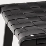 Tabouret Calixta en cuir et bois d'acajou - 4