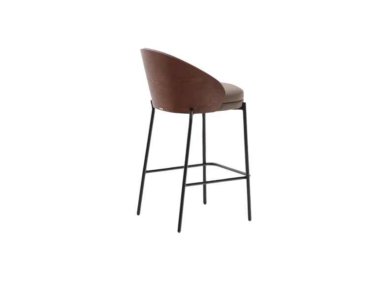 Tabouret Eamy en cuir marron 65cm