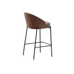 Tabouret Eamy en cuir marron 65cm - 4