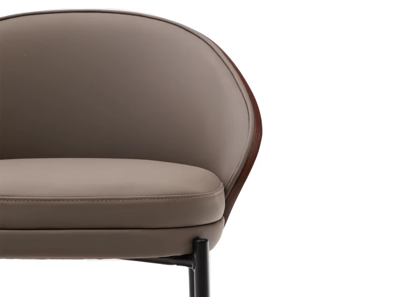 Tabouret Eamy en cuir marron 65cm