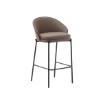 Tabouret Eamy en cuir marron 65cm - 3
