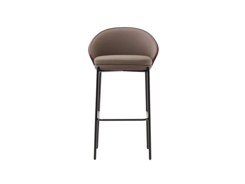 Tabouret Eamy en cuir marron 77cm
